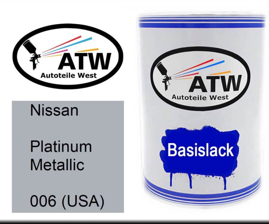 Nissan, Platinum Metallic, 006 (USA): 500ml Lackdose, von ATW Autoteile West.